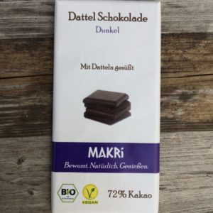 Schokolade Dunkel mit Datteln gesüßt vegan
