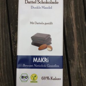 Schokolade Natur (mild) mit Datteln gesüßt vegan