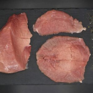 Schnitzelfleisch geschnitten (Schnitzel/Roulade) Frikandeau, Nuss oder Schale