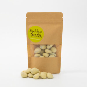 Physalis gedörrt umhüllt von weißer Kokoskuvertüre vegan